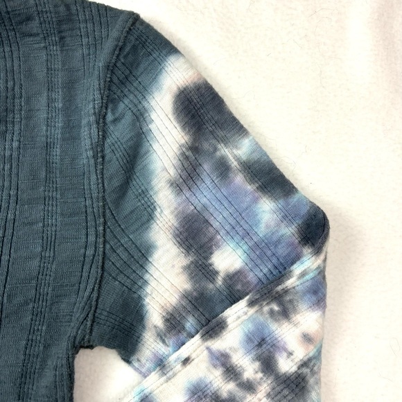 We The Free Women's Blue/Gray Tie-Dye Scoop Neck Long Sleeve Ribbed Top Size XL - Picture 5 of 16